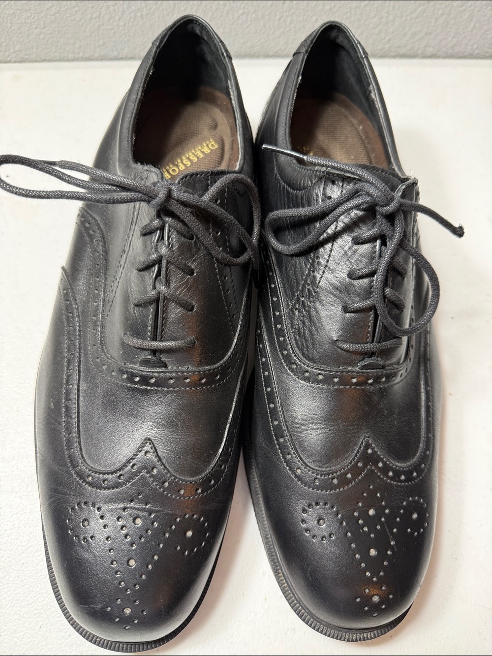 Rockport Black Leather Wingtip Lace-Up Oxfords